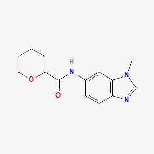 molecular formula C14H17N3O2 B7302861 N-(3-methylbenzimidazol-5-yl)oxane-2-carboxamide 
