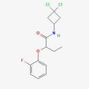 molecular formula C14H16Cl2FNO2 B7302929 N-(3,3-dichlorocyclobutyl)-2-(2-fluorophenoxy)butanamide 