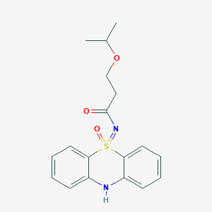 molecular formula C18H20N2O3S B7303005 N-(5-oxo-10H-phenothiazin-5-ylidene)-3-propan-2-yloxypropanamide 