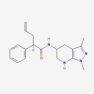 molecular formula C19H24N4O B7303012 N-(1,3-dimethyl-4,5,6,7-tetrahydropyrazolo[3,4-b]pyridin-5-yl)-2-phenylpent-4-enamide 