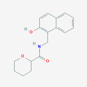 molecular formula C17H19NO3 B7303035 N-[(2-hydroxynaphthalen-1-yl)methyl]oxane-2-carboxamide 