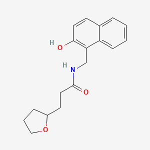 molecular formula C18H21NO3 B7303053 N-[(2-hydroxynaphthalen-1-yl)methyl]-3-(oxolan-2-yl)propanamide 