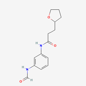 molecular formula C14H18N2O3 B7303079 N-(3-formamidophenyl)-3-(oxolan-2-yl)propanamide 