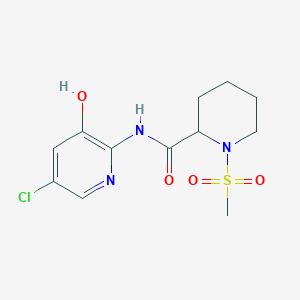 molecular formula C12H16ClN3O4S B7303088 N-(5-chloro-3-hydroxypyridin-2-yl)-1-methylsulfonylpiperidine-2-carboxamide 