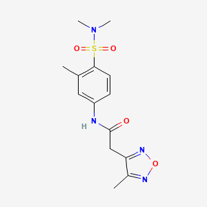 molecular formula C14H18N4O4S B7303124 N-[4-(dimethylsulfamoyl)-3-methylphenyl]-2-(4-methyl-1,2,5-oxadiazol-3-yl)acetamide 