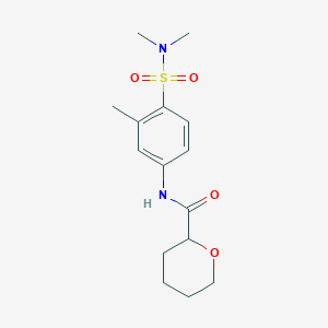 molecular formula C15H22N2O4S B7303138 N-[4-(dimethylsulfamoyl)-3-methylphenyl]oxane-2-carboxamide 