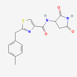 molecular formula C16H15N3O3S B7303143 N-(2,5-dioxopyrrolidin-3-yl)-2-[(4-methylphenyl)methyl]-1,3-thiazole-4-carboxamide 