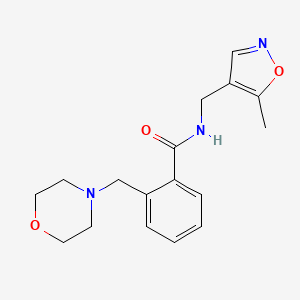 molecular formula C17H21N3O3 B7303174 N-[(5-methyl-1,2-oxazol-4-yl)methyl]-2-(morpholin-4-ylmethyl)benzamide 