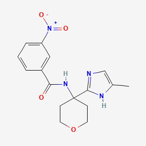 molecular formula C16H18N4O4 B7303233 N-[4-(5-methyl-1H-imidazol-2-yl)oxan-4-yl]-3-nitrobenzamide 