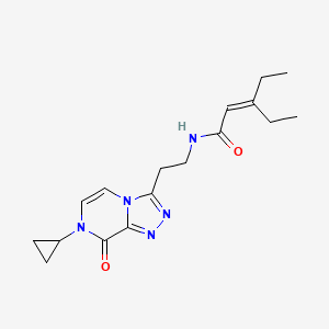 molecular formula C17H23N5O2 B7303364 N-[2-(7-cyclopropyl-8-oxo-[1,2,4]triazolo[4,3-a]pyrazin-3-yl)ethyl]-3-ethylpent-2-enamide 