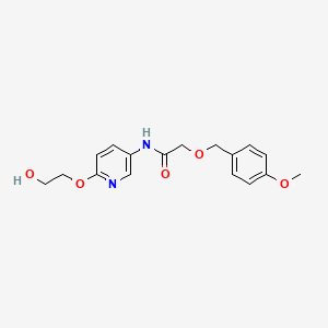 molecular formula C17H20N2O5 B7303381 N-[6-(2-hydroxyethoxy)pyridin-3-yl]-2-[(4-methoxyphenyl)methoxy]acetamide 