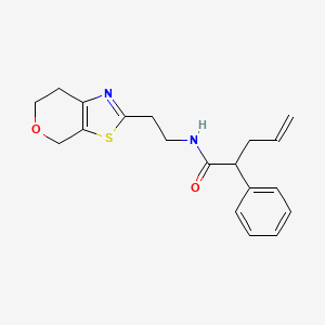 molecular formula C19H22N2O2S B7303419 N-[2-(6,7-dihydro-4H-pyrano[4,3-d][1,3]thiazol-2-yl)ethyl]-2-phenylpent-4-enamide 