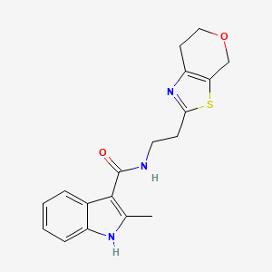 molecular formula C18H19N3O2S B7303432 N-[2-(6,7-dihydro-4H-pyrano[4,3-d][1,3]thiazol-2-yl)ethyl]-2-methyl-1H-indole-3-carboxamide 