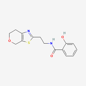 molecular formula C15H16N2O3S B7303440 N-[2-(6,7-dihydro-4H-pyrano[4,3-d][1,3]thiazol-2-yl)ethyl]-2-hydroxybenzamide 