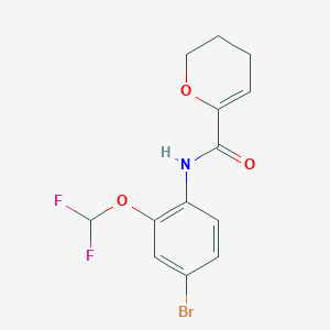 molecular formula C13H12BrF2NO3 B7303484 N-[4-bromo-2-(difluoromethoxy)phenyl]-3,4-dihydro-2H-pyran-6-carboxamide 