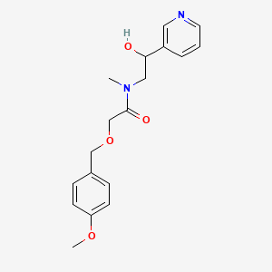 molecular formula C18H22N2O4 B7303518 N-(2-hydroxy-2-pyridin-3-ylethyl)-2-[(4-methoxyphenyl)methoxy]-N-methylacetamide 