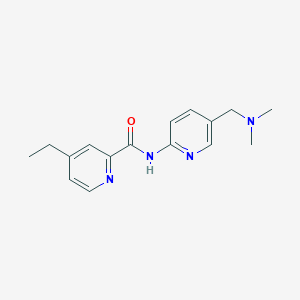 molecular formula C16H20N4O B7303579 N-[5-[(dimethylamino)methyl]pyridin-2-yl]-4-ethylpyridine-2-carboxamide 
