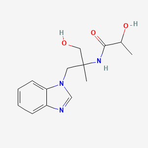 molecular formula C14H19N3O3 B7303602 N-[1-(benzimidazol-1-yl)-3-hydroxy-2-methylpropan-2-yl]-2-hydroxypropanamide 