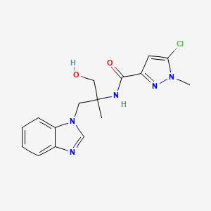 molecular formula C16H18ClN5O2 B7303609 N-[1-(benzimidazol-1-yl)-3-hydroxy-2-methylpropan-2-yl]-5-chloro-1-methylpyrazole-3-carboxamide 
