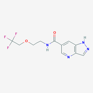 molecular formula C11H11F3N4O2 B7303779 N-[2-(2,2,2-trifluoroethoxy)ethyl]-1H-pyrazolo[4,3-b]pyridine-6-carboxamide 