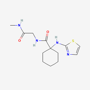 molecular formula C13H20N4O2S B7303911 N-[2-(methylamino)-2-oxoethyl]-1-(1,3-thiazol-2-ylamino)cyclohexane-1-carboxamide 