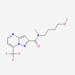 molecular formula C14H17F3N4O2 B7303940 N-(4-methoxybutyl)-N-methyl-7-(trifluoromethyl)pyrazolo[1,5-a]pyrimidine-2-carboxamide 