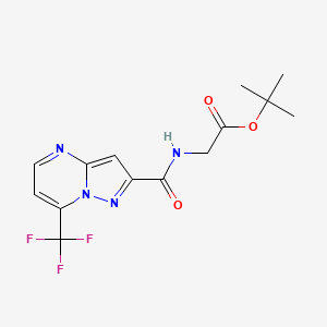 molecular formula C14H15F3N4O3 B7303944 Tert-butyl 2-[[7-(trifluoromethyl)pyrazolo[1,5-a]pyrimidine-2-carbonyl]amino]acetate 