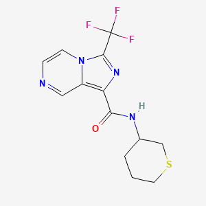 molecular formula C13H13F3N4OS B7303970 N-(thian-3-yl)-3-(trifluoromethyl)imidazo[1,5-a]pyrazine-1-carboxamide 