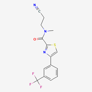 molecular formula C15H12F3N3OS B7303978 N-(2-cyanoethyl)-N-methyl-4-[3-(trifluoromethyl)phenyl]-1,3-thiazole-2-carboxamide 