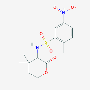 molecular formula C14H18N2O6S B7304068 N-(4,4-dimethyl-2-oxooxan-3-yl)-2-methyl-5-nitrobenzenesulfonamide 
