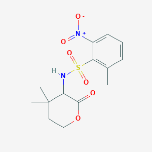 molecular formula C14H18N2O6S B7304076 N-(4,4-dimethyl-2-oxooxan-3-yl)-2-methyl-6-nitrobenzenesulfonamide 