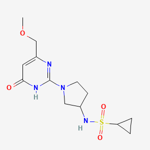 molecular formula C13H20N4O4S B7304175 N-[1-[4-(methoxymethyl)-6-oxo-1H-pyrimidin-2-yl]pyrrolidin-3-yl]cyclopropanesulfonamide 