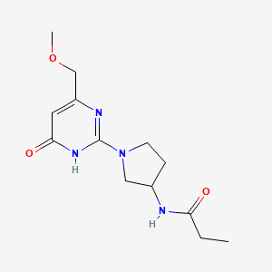 molecular formula C13H20N4O3 B7304181 N-[1-[4-(methoxymethyl)-6-oxo-1H-pyrimidin-2-yl]pyrrolidin-3-yl]propanamide 