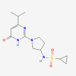 molecular formula C14H22N4O3S B7304241 N-[1-(6-oxo-4-propan-2-yl-1H-pyrimidin-2-yl)pyrrolidin-3-yl]cyclopropanesulfonamide 