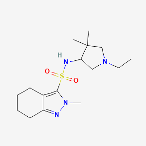 molecular formula C16H28N4O2S B7304349 N-(1-ethyl-4,4-dimethylpyrrolidin-3-yl)-2-methyl-4,5,6,7-tetrahydroindazole-3-sulfonamide 