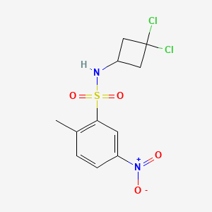 molecular formula C11H12Cl2N2O4S B7304361 N-(3,3-dichlorocyclobutyl)-2-methyl-5-nitrobenzenesulfonamide 
