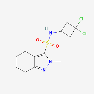 molecular formula C12H17Cl2N3O2S B7304377 N-(3,3-dichlorocyclobutyl)-2-methyl-4,5,6,7-tetrahydroindazole-3-sulfonamide 