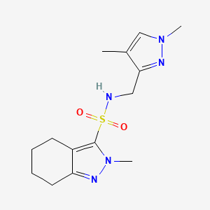 molecular formula C14H21N5O2S B7304397 N-[(1,4-dimethylpyrazol-3-yl)methyl]-2-methyl-4,5,6,7-tetrahydroindazole-3-sulfonamide 