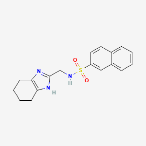 molecular formula C18H19N3O2S B7304407 N-(4,5,6,7-tetrahydro-1H-benzimidazol-2-ylmethyl)naphthalene-2-sulfonamide 