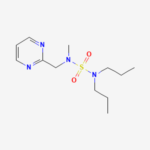 molecular formula C12H22N4O2S B7304452 N-[methyl(pyrimidin-2-ylmethyl)sulfamoyl]-N-propylpropan-1-amine 