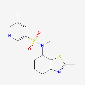 molecular formula C15H19N3O2S2 B7304500 N,5-dimethyl-N-(2-methyl-4,5,6,7-tetrahydro-1,3-benzothiazol-7-yl)pyridine-3-sulfonamide 