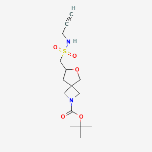 molecular formula C15H24N2O5S B7304529 Tert-butyl 7-(prop-2-ynylsulfamoylmethyl)-6-oxa-2-azaspiro[3.4]octane-2-carboxylate 