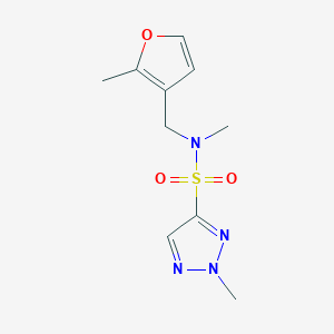 molecular formula C10H14N4O3S B7304537 N,2-dimethyl-N-[(2-methylfuran-3-yl)methyl]triazole-4-sulfonamide 