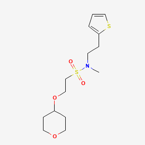 molecular formula C14H23NO4S2 B7304579 N-methyl-2-(oxan-4-yloxy)-N-(2-thiophen-2-ylethyl)ethanesulfonamide 
