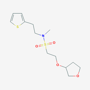 molecular formula C13H21NO4S2 B7304600 N-methyl-2-(oxolan-3-yloxy)-N-(2-thiophen-2-ylethyl)ethanesulfonamide 