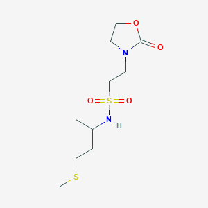 molecular formula C10H20N2O4S2 B7304626 N-(4-methylsulfanylbutan-2-yl)-2-(2-oxo-1,3-oxazolidin-3-yl)ethanesulfonamide 