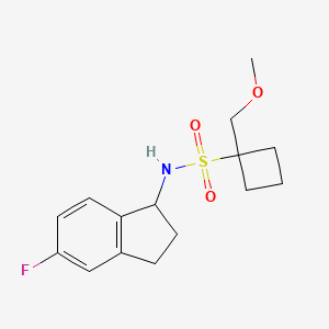 molecular formula C15H20FNO3S B7304637 N-(5-fluoro-2,3-dihydro-1H-inden-1-yl)-1-(methoxymethyl)cyclobutane-1-sulfonamide 