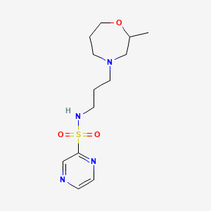 molecular formula C13H22N4O3S B7304652 N-[3-(2-methyl-1,4-oxazepan-4-yl)propyl]pyrazine-2-sulfonamide 