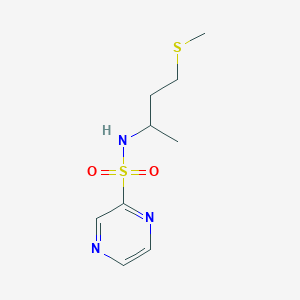 molecular formula C9H15N3O2S2 B7304657 N-(4-methylsulfanylbutan-2-yl)pyrazine-2-sulfonamide 