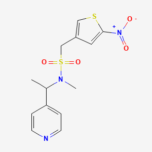 molecular formula C13H15N3O4S2 B7304674 N-methyl-1-(5-nitrothiophen-3-yl)-N-(1-pyridin-4-ylethyl)methanesulfonamide 